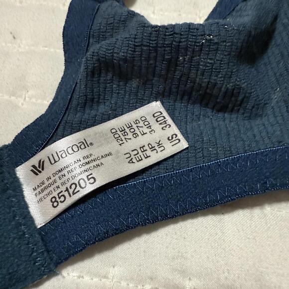 Wacoal Teal Blue Deep Sea 34DD Halo Lace Unlined Bra Wire 851205 Convertible - Picture 3 of 11